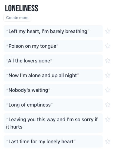 Song ideas for songs about loneliness